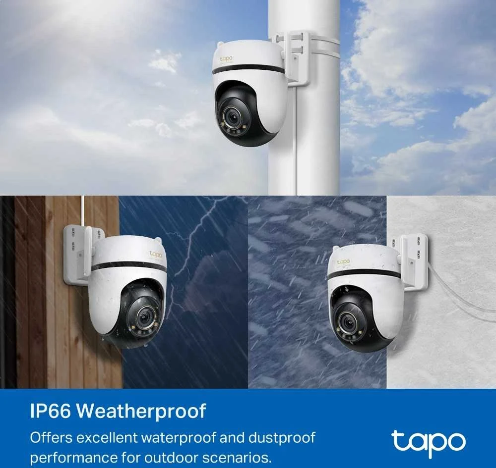 TP-LINK | Lauko apsaugos Wi-Fi kamera su pasukimu/pakreipimu | Tapo C530WS | Kupolinė | 5 MP | 3.2 mm / F1.6 | IP66 | H.264 | Micro SD, maks. 512 GB