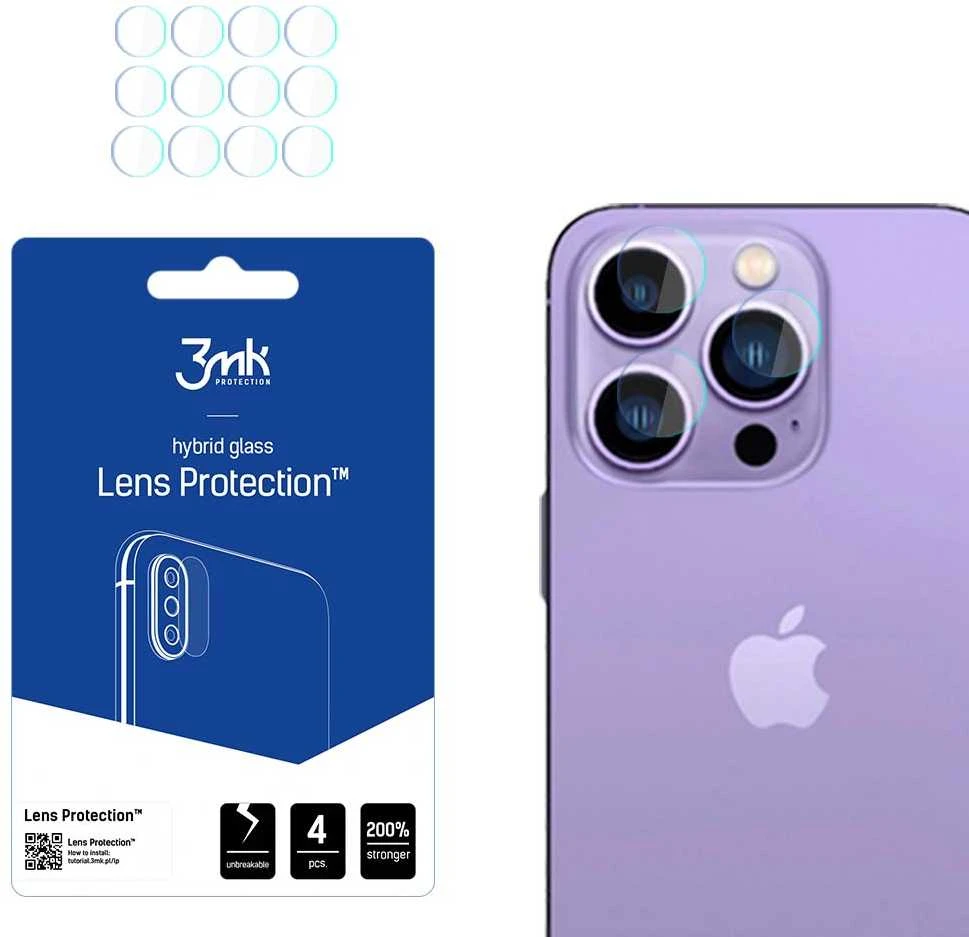Apsauginis stiklo kamerai Apple iPhone 14 Pro Max / 14 Pro 7H, skirtas 3mk serijos objektyvo apsaugai