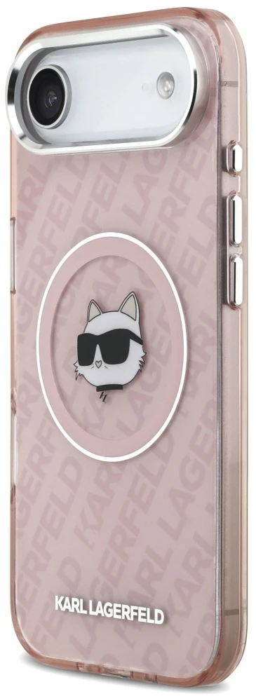 Dėklas Karl Lagerfeld IML Choupette Head Logo MagSafe Case for iPhone 17 Air - Rožinė