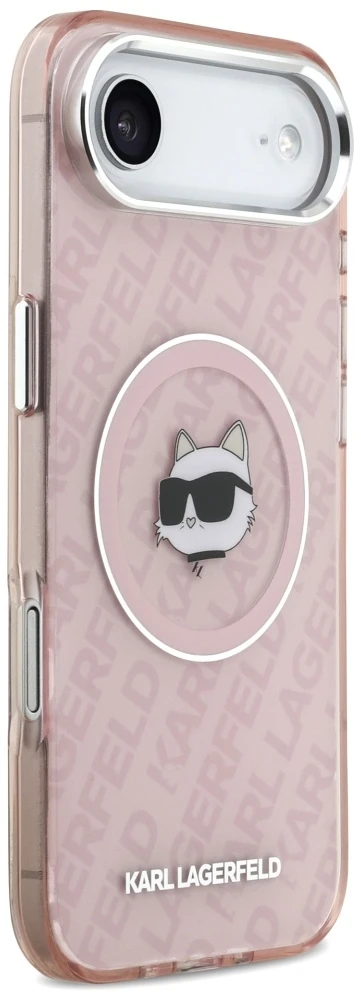 Dėklas Karl Lagerfeld IML Choupette Head Logo MagSafe Case for iPhone 17 Air - Rožinė