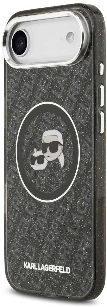 Dėklas Karl Lagerfeld case for IPHONE 17 Air compatible with MagSafe KLHMP17MHMKBKCHOK (IML Glitter K&C Heads Logo) juodas