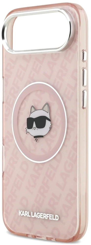 Dėklas Karl Lagerfeld IML Choupette Head Logo MagSafe Case for iPhone 17 Air - Rožinė