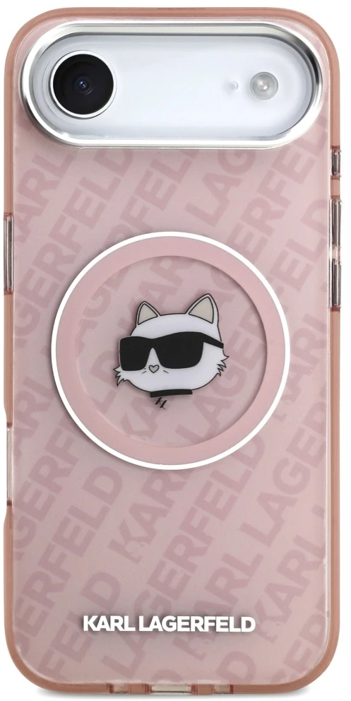 Dėklas Karl Lagerfeld IML Choupette Head Logo MagSafe Case for iPhone 17 Air - Rožinė