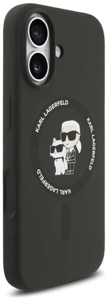 Dėklas Karl Lagerfeld case for IPHONE 17 compatible with MagSafe KLHMP17SSCMKCRHK (Silicone KC Body Ring) juodas