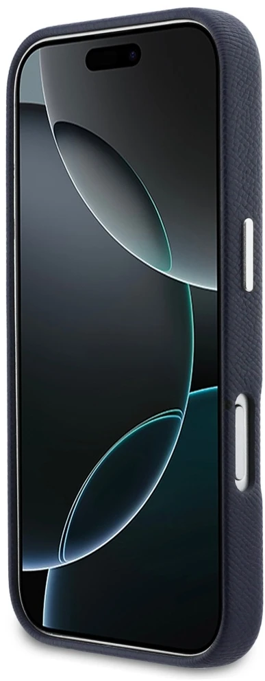 Karl Lagerfeld dėklas, skirtas IPHONE 17 Pro, suderinamas su MagSafe KLHMP17L6PFKCLB (PU FW W/ K&C Head Pin) mėlynas