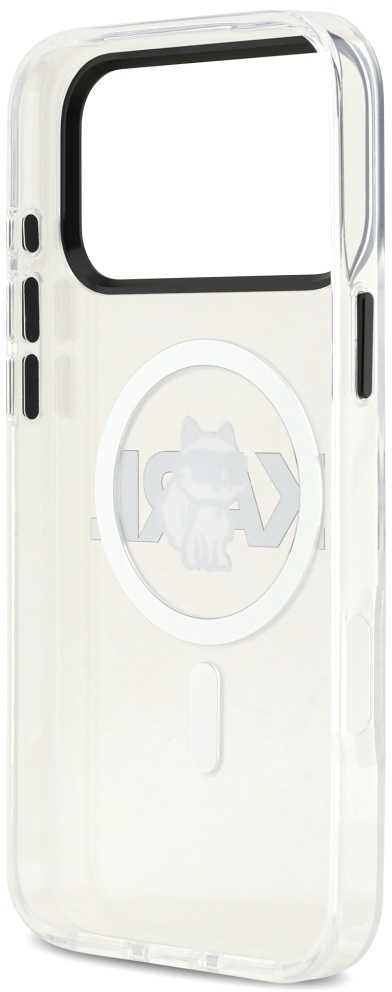 Dėklas Karl Lagerfeld case for IPHONE 17 Pro compatible with MagSafe KLHMP17LHGCHGKBT (IML Choupette Sketch Logo) transparent