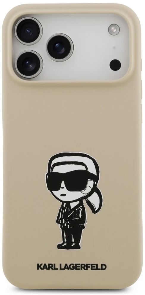 Dėklas Karl Lagerfeld Silicone Karl Sketch & Logo MagSafe Case for iPhone 17 Pro Max - Brown