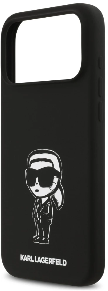 Dėklas Karl Lagerfeld Silicone Karl Sketch & Logo MagSafe Case for iPhone 17 Pro Max - Juodas