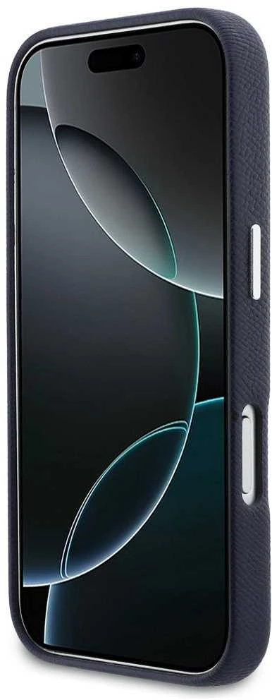 Karl Lagerfeld dėklas, skirtas IPHONE 17 Pro Max, suderinamas su MagSafe KLHMP17X6PFKCLB (PU FW W/ K&C Head Pin) mėlynas