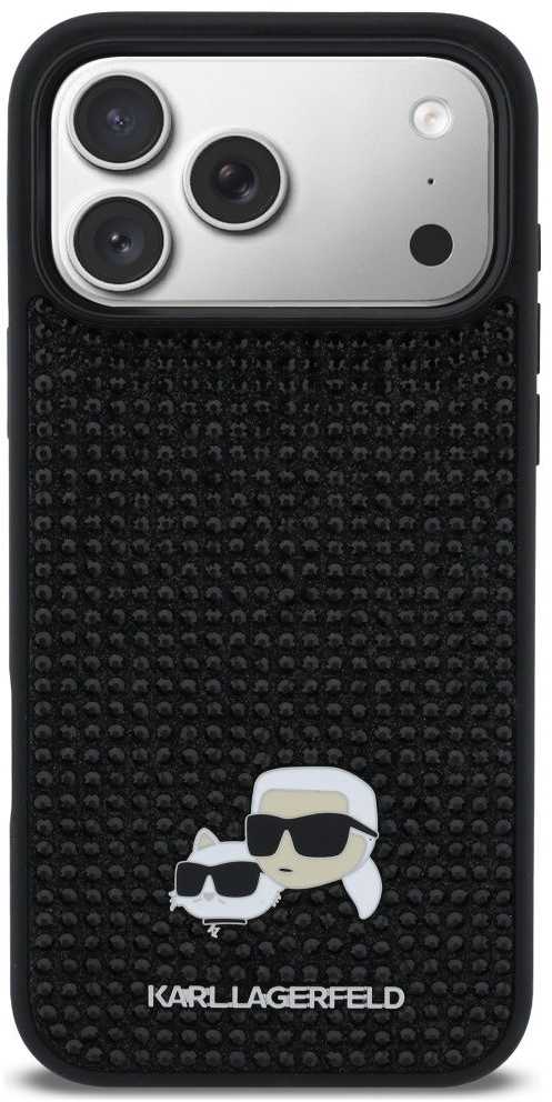 Dėklas Karl Lagerfeld case for IPHONE 17 Pro Max KLHCP17X6PRKCLK (Rhinestone W/ K&C PIN) juodas