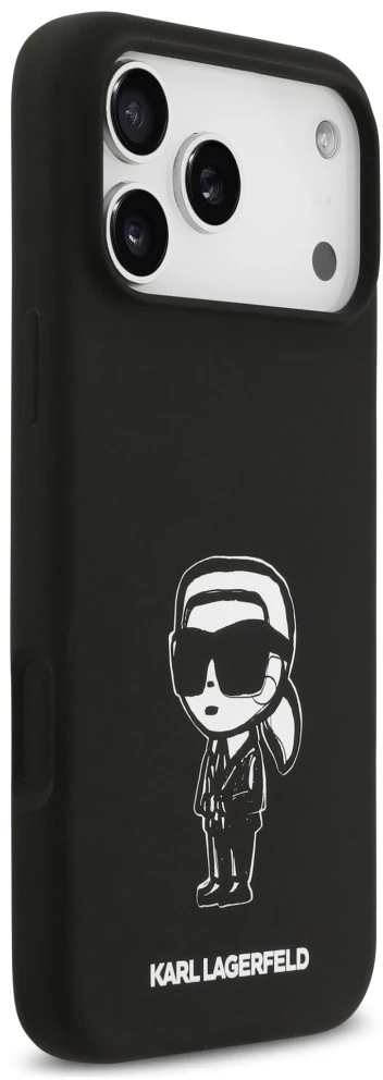 Dėklas Karl Lagerfeld Silicone Karl Sketch & Logo MagSafe Case for iPhone 17 Pro Max - Juodas