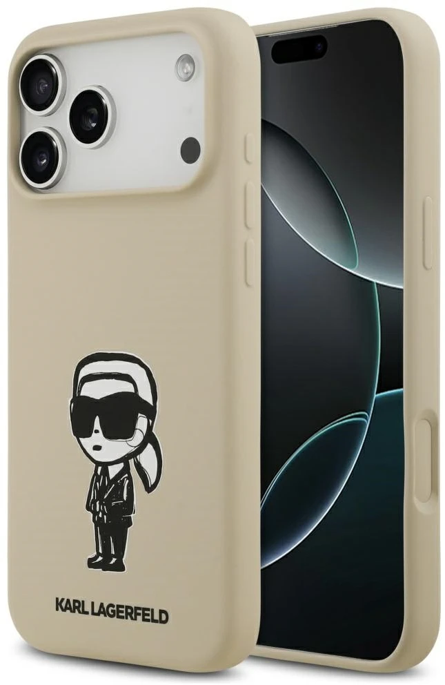 Dėklas Karl Lagerfeld Silicone Karl Sketch & Logo MagSafe Case for iPhone 17 Pro Max - Brown