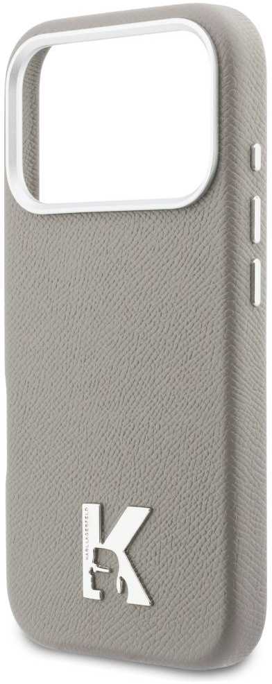 Dėklas Karl Lagerfeld case for IPHONE 17 Pro Max compatible with MagSafe KLHMP17X5PGFKHGG (PU FW W/ KHead Logo) pilka