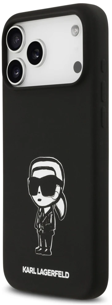 Dėklas Karl Lagerfeld Silicone Karl Sketch & Logo MagSafe Case for iPhone 17 Pro Max - Juodas