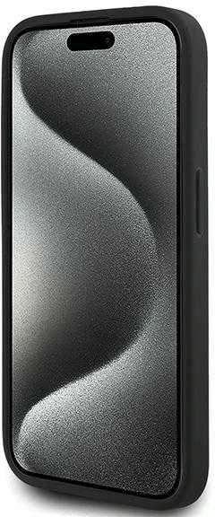 Karl Lagerfeld KLHCP15LPQDSMGK Apple iPhone 15 Pro 6.1″ juodos spalvos kietas dėklas Diagonal Quilted Script