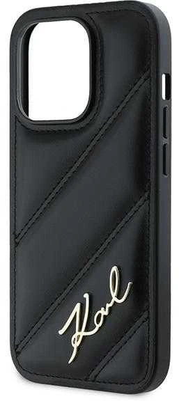 Apple iPhone 13 Karl Lagerfeld Diagonal Quilted Script (KLHCP13XPQDSMGK) dėklas telefonui juodos spalvos