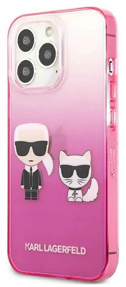Karl Lagerfeld KLHCP13LTGKCP Apple iPhone 13 Pro / 13 6,1″ kietas dėklas rožinės spalvos Gradient Ikonik Karl & Chou