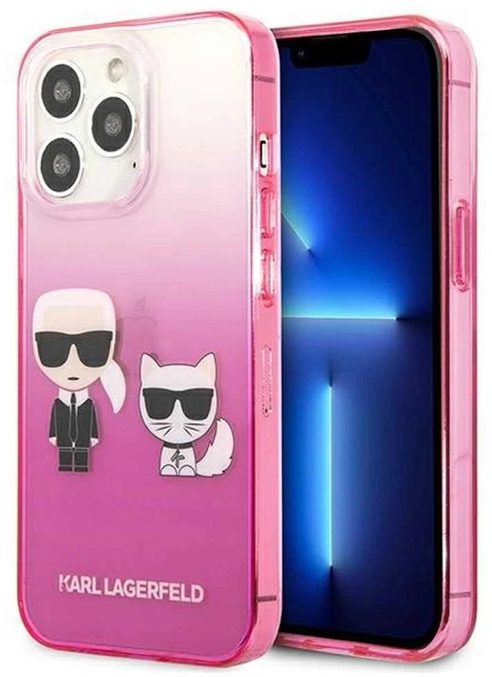 Karl Lagerfeld KLHCP13LTGKCP Apple iPhone 13 Pro / 13 6,1″ kietas dėklas rožinės spalvos Gradient Ikonik Karl & Chou