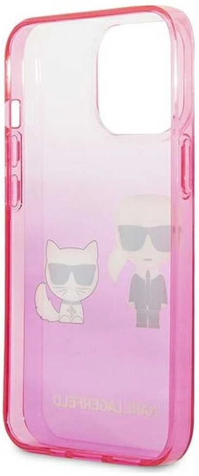 Karl Lagerfeld KLHCP13LTGKCP Apple iPhone 13 Pro / 13 6,1″ kietas dėklas rožinės spalvos Gradient Ikonik Karl & Chou