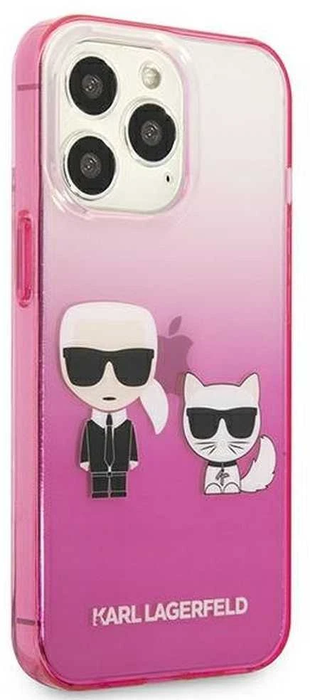 Karl Lagerfeld KLHCP13LTGKCP Apple iPhone 13 Pro / 13 6,1″ kietas dėklas rožinės spalvos Gradient Ikonik Karl & Chou