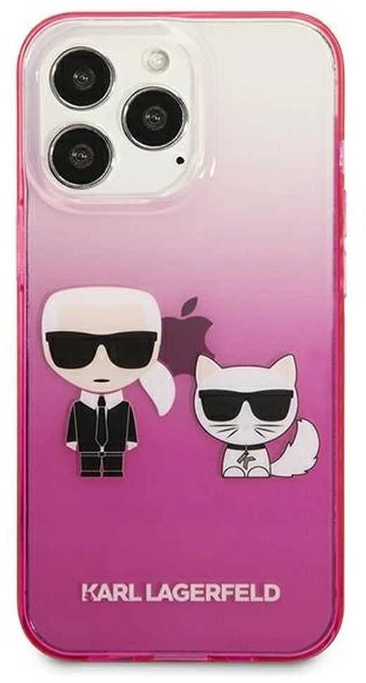 Karl Lagerfeld KLHCP13LTGKCP Apple iPhone 13 Pro / 13 6,1″ kietas dėklas rožinės spalvos Gradient Ikonik Karl & Chou