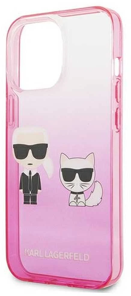 Karl Lagerfeld KLHCP13LTGKCP Apple iPhone 13 Pro / 13 6,1″ kietas dėklas rožinės spalvos Gradient Ikonik Karl & Chou