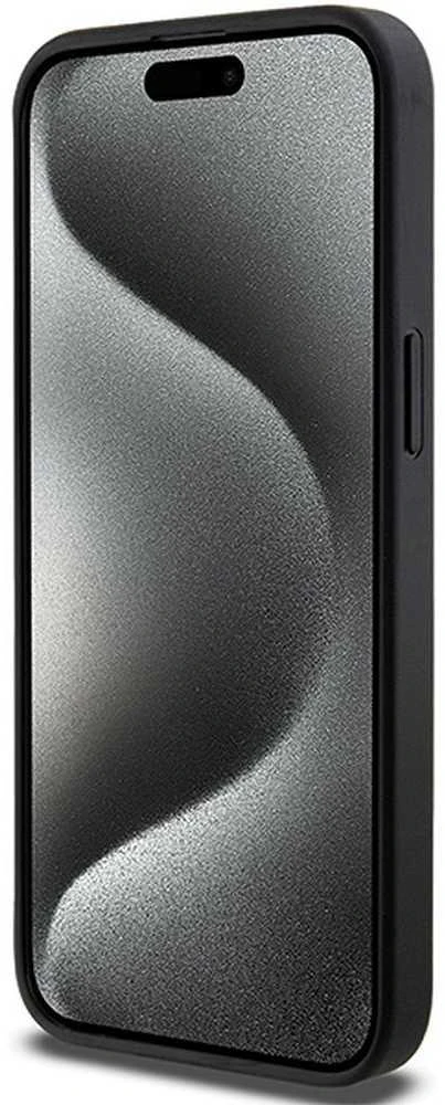 Karl Lagerfeld KLHCP13XGSACHPK Apple iPhone 13 Pro Max 6.7″ juodos spalvos kietas dėklas Gripstand Saffiano Choupe