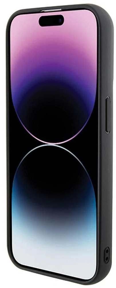 Karl Lagerfeld KLHCP14LGSAKCPK Apple iPhone 14 Pro 6.1″ juodos spalvos kietas dėklas Gripstand Saffiano Karl&Choup