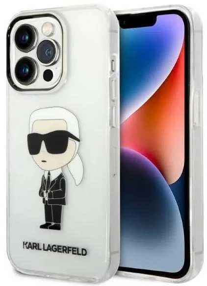 Karl Lagerfeld KLHCP14LHNIKTCT Apple iPhone 14 Pro 6,1″ skaidrus kietas dėklas Ikonik Karl Lagerfeld