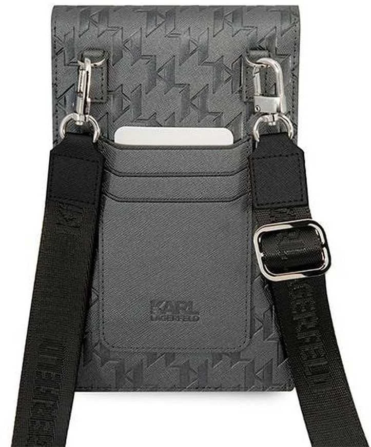 Dėklas Karl Lagerfeld Handbag KLWBSAMIPG sidabro spalvos Ikonik Karl Monogram Patch
