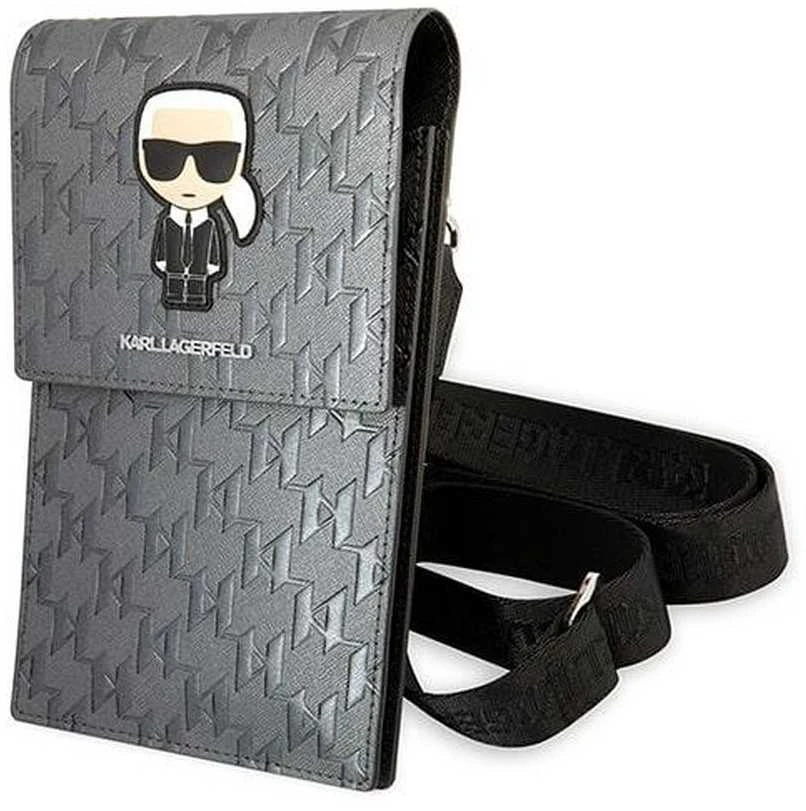 Dėklas Karl Lagerfeld Handbag KLWBSAMIPG sidabro spalvos Ikonik Karl Monogram Patch