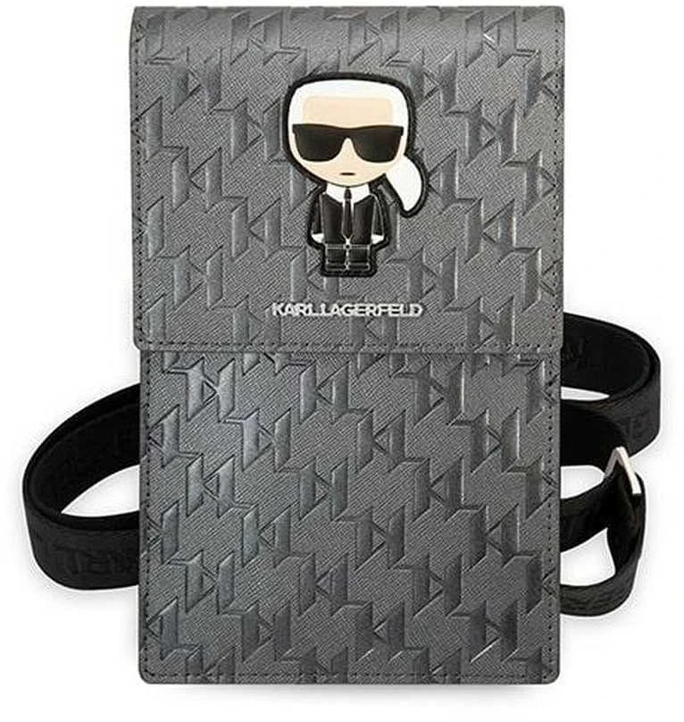 Dėklas Karl Lagerfeld Handbag KLWBSAMIPG sidabro spalvos Ikonik Karl Monogram Patch