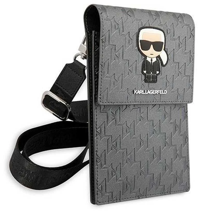 Dėklas Karl Lagerfeld Handbag KLWBSAMIPG sidabro spalvos Ikonik Karl Monogram Patch
