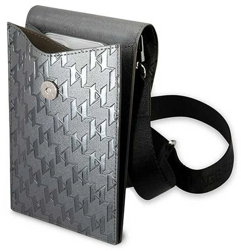 Dėklas Karl Lagerfeld Handbag KLWBSAMIPG sidabro spalvos Ikonik Karl Monogram Patch