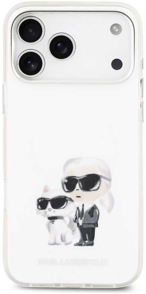 Karl Lagerfeld IML Aquarelle Karl & Choupette & Logo MagSafe - dėklas skirtas Apple iPhone 17 Pro Max baltas