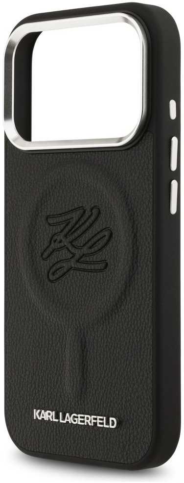 Karl Lagerfeld Initial & Metal Logo MagSafe - dėklas skirtas Apple iPhone 17 Pro juodas