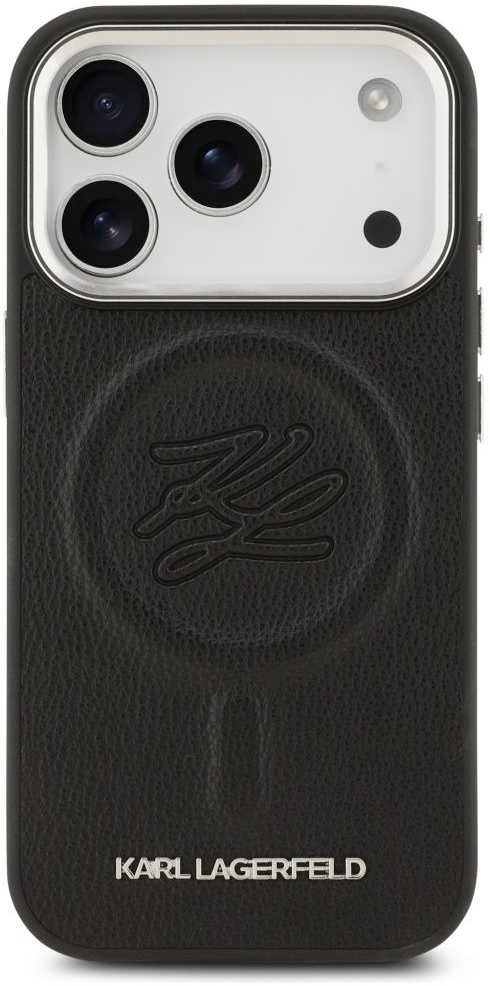 Karl Lagerfeld Initial & Metal Logo MagSafe - dėklas skirtas Apple iPhone 17 Pro juodas