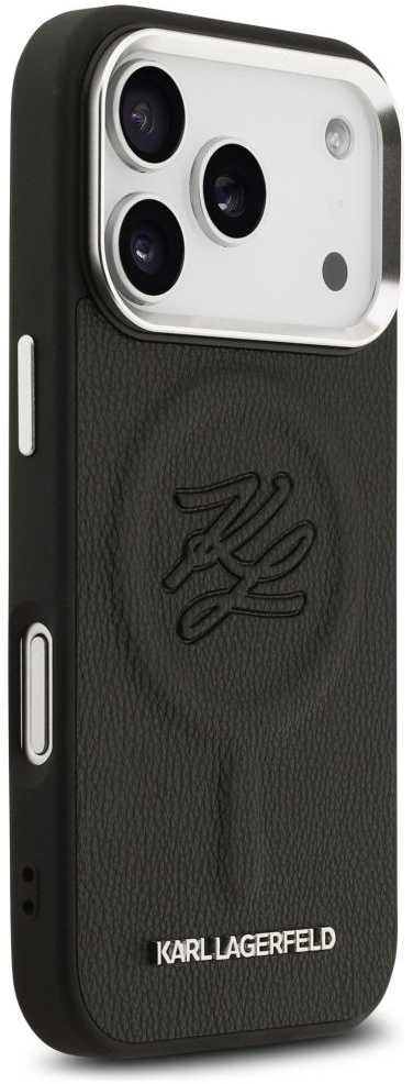 Karl Lagerfeld Initial & Metal Logo MagSafe - dėklas skirtas Apple iPhone 17 Pro juodas