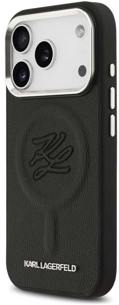 Karl Lagerfeld Initial & Metal Logo MagSafe - dėklas skirtas Apple iPhone 17 Pro juodas