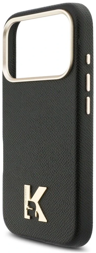 Karl Lagerfeld dėklas, skirtas IPHONE 17 Pro, suderinamas su MagSafe KLHMP17L5PGFKHGK (Karl Head logotipas), juodas