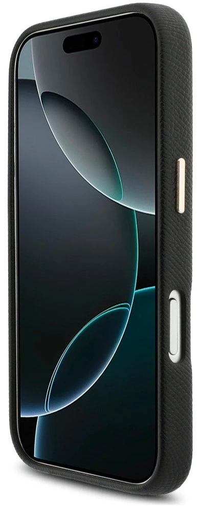 Karl Lagerfeld dėklas, skirtas IPHONE 17 Pro, suderinamas su MagSafe KLHMP17L5PGFKHGK (Karl Head logotipas), juodas