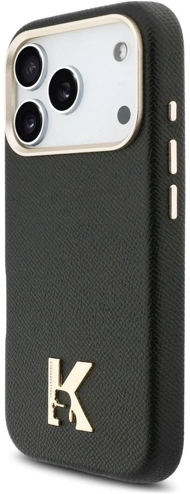 Karl Lagerfeld dėklas, skirtas IPHONE 17 Pro, suderinamas su MagSafe KLHMP17L5PGFKHGK (Karl Head logotipas), juodas