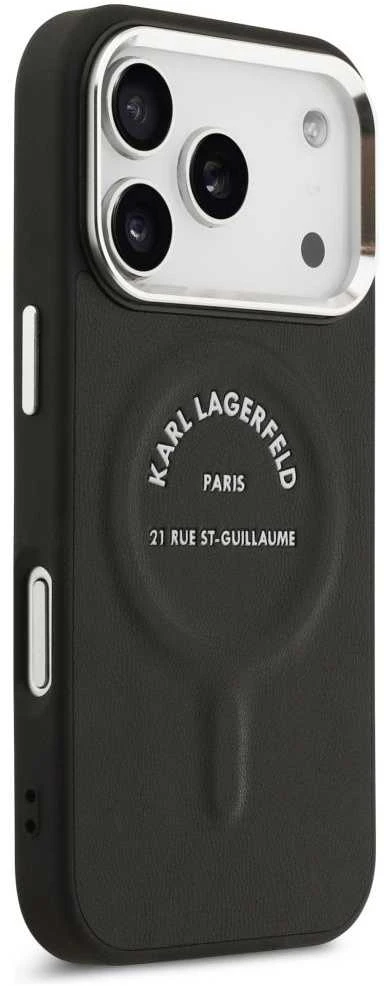 Karl Lagerfeld Karl RSG Logo MagSafe dėklas skirtas Apple iPhone 17 Pro Max juodos spalvos