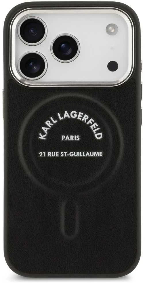 Karl Lagerfeld Karl RSG Logo MagSafe dėklas skirtas Apple iPhone 17 Pro Max juodos spalvos