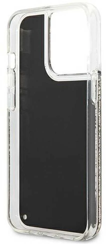 Karl Lagerfeld KLHCP13LLGGKBK Apple iPhone 13 Pro/ 13 6,1″juodos spalvos kietas dėklas Liquid Glitter Gatsby