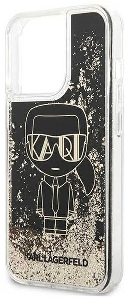 Karl Lagerfeld KLHCP13LLGGKBK Apple iPhone 13 Pro/ 13 6,1″juodos spalvos kietas dėklas Liquid Glitter Gatsby