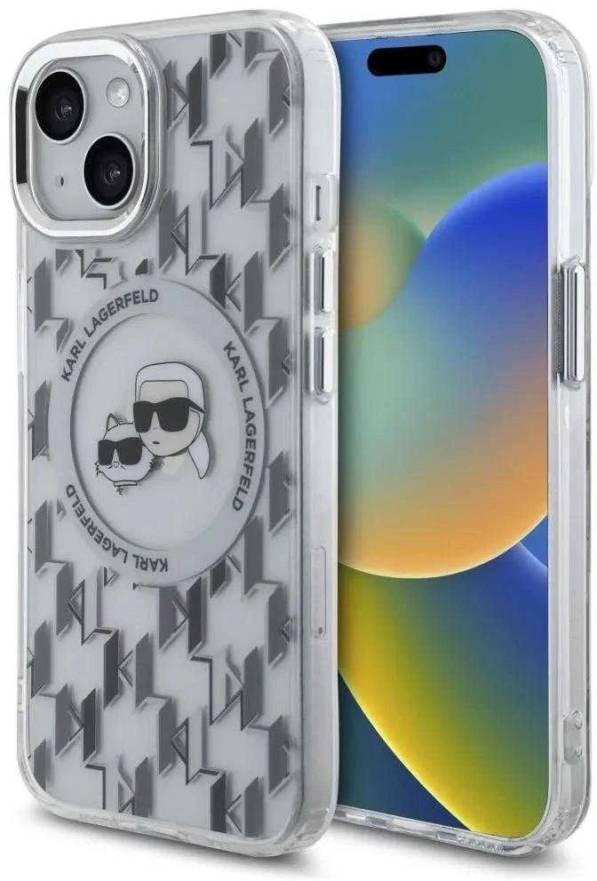 Dėklas Karl Lagerfeld KLHMP15SHMCKMHT Apple iPhone 15 6.1″ skaidrus IML Monogram Karl&Choupette H