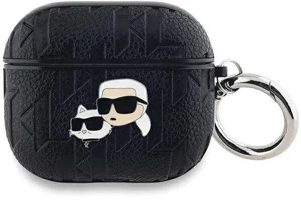 Apple AirPods 3 Karl Lagerfeld Cover Monogram Karl & Choupette Head ausinių dėklas juodos spalvos