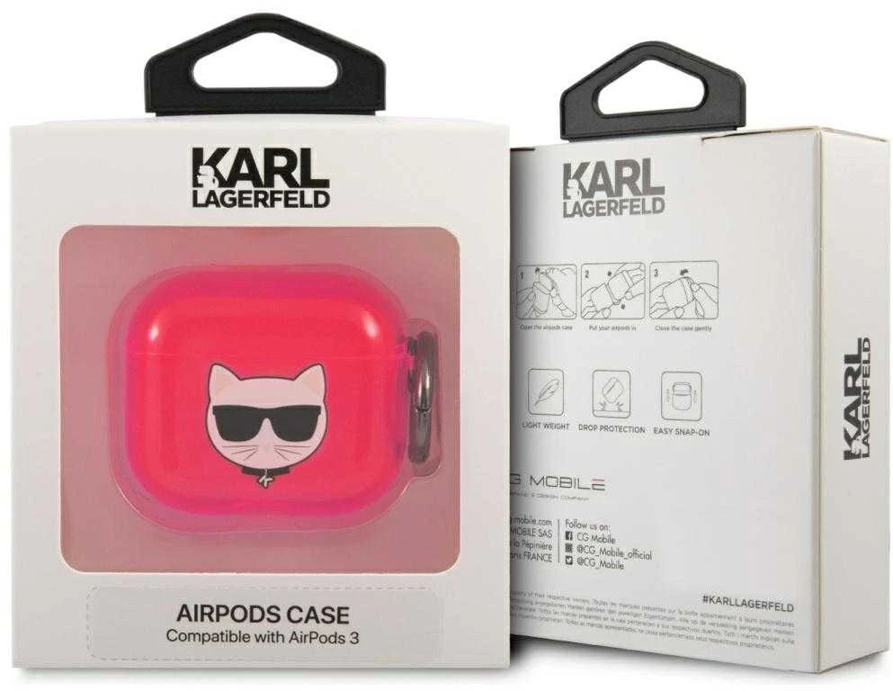 Karl Lagerfeld KLA3UCHFP AirPods 3 dėklas rožinės spalvos Choupette