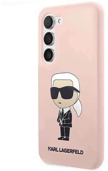 Karl Lagerfeld KLHCS23MSNIKBCP S23+ S916 kietas dėklas rožinės spalvos Silicone Ikonik